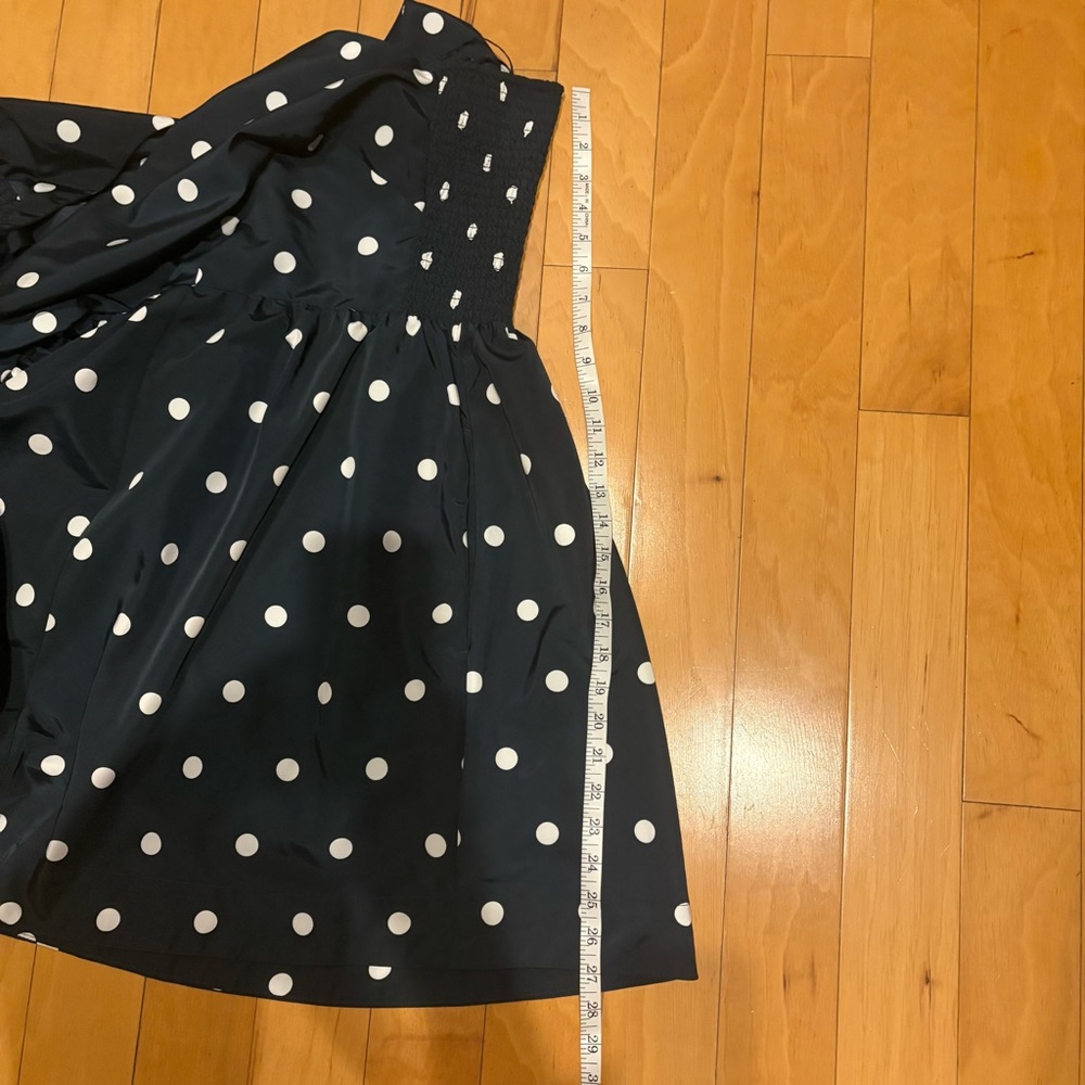 Old Navy 3X Polka Dot Fit & Flare Dress Smocked Stretch Navy White Retro - Picture 11 of 15